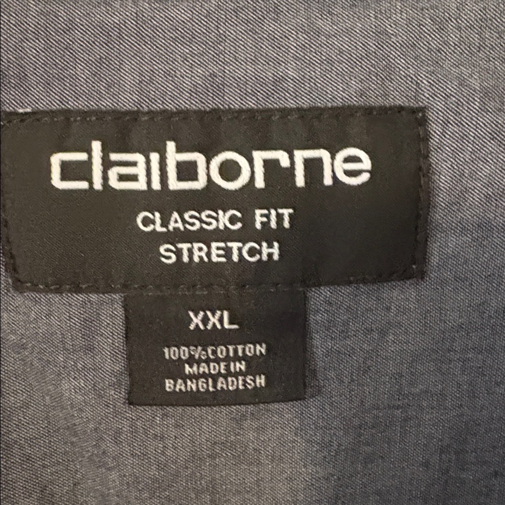Claiborne Blue Patterned Men's Shirt - Picture 2 of 2